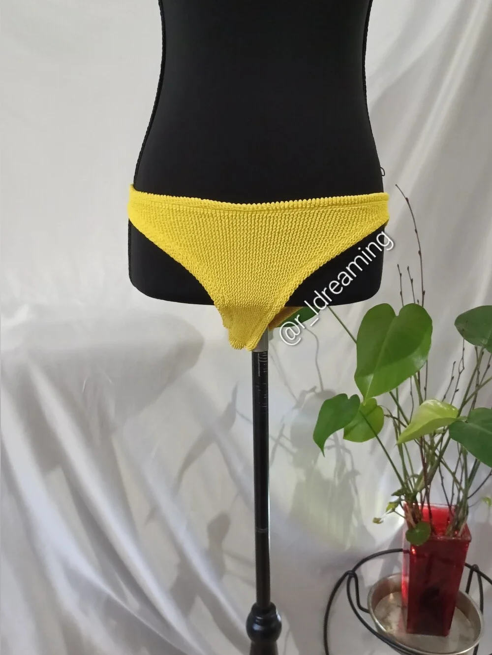 NWT Hunza G Jean Bikini Bottom In Sunflower One Size